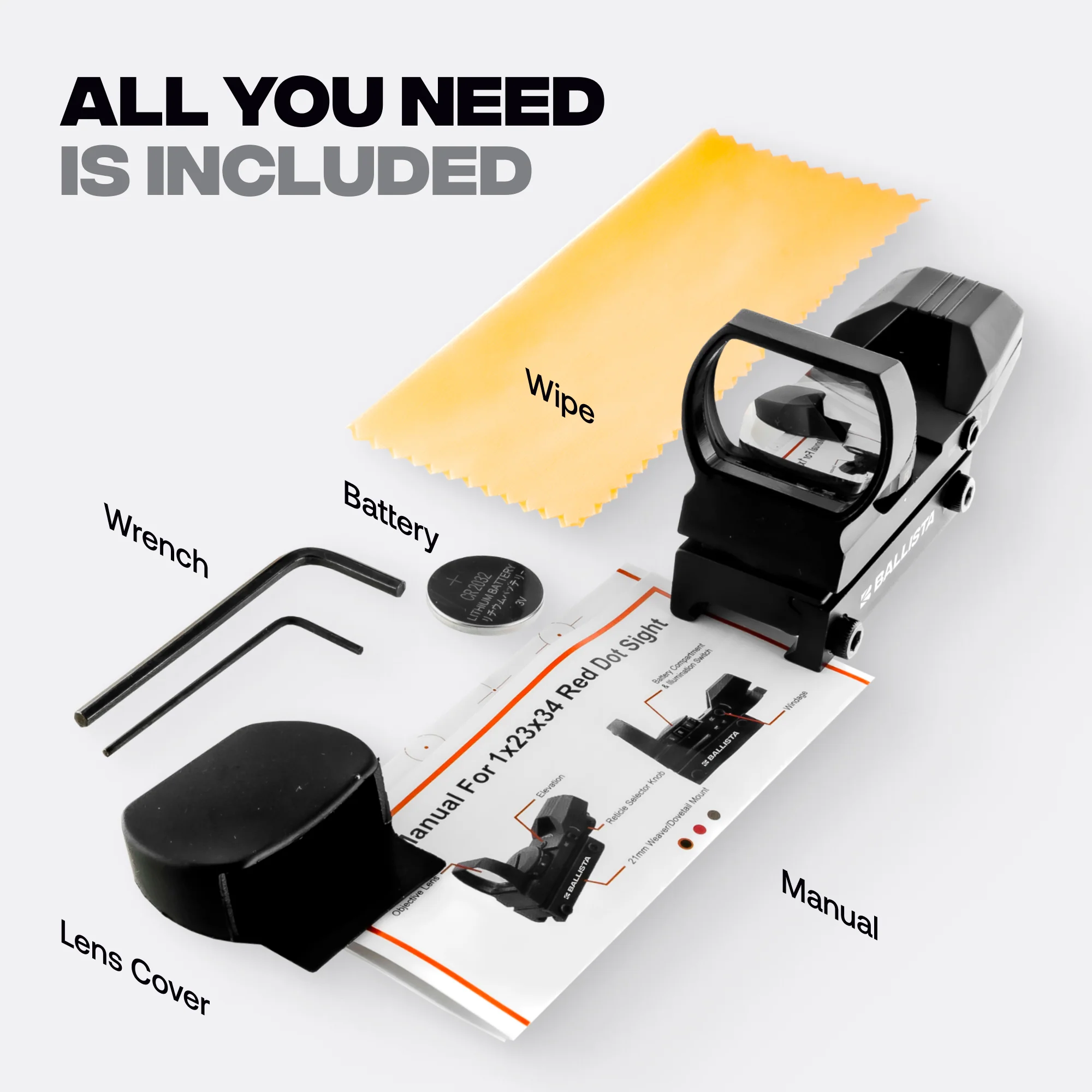 Crossbow Reflex Green Red Dot Sight Optic 1x23x34mm - 22mm Mount - Image 8