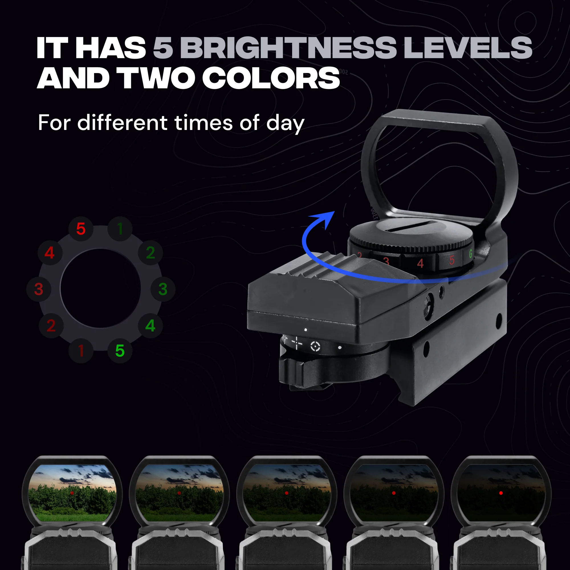 Crossbow Reflex Green Red Dot Sight Optic 1x23x34mm - 22mm Mount - Image 9