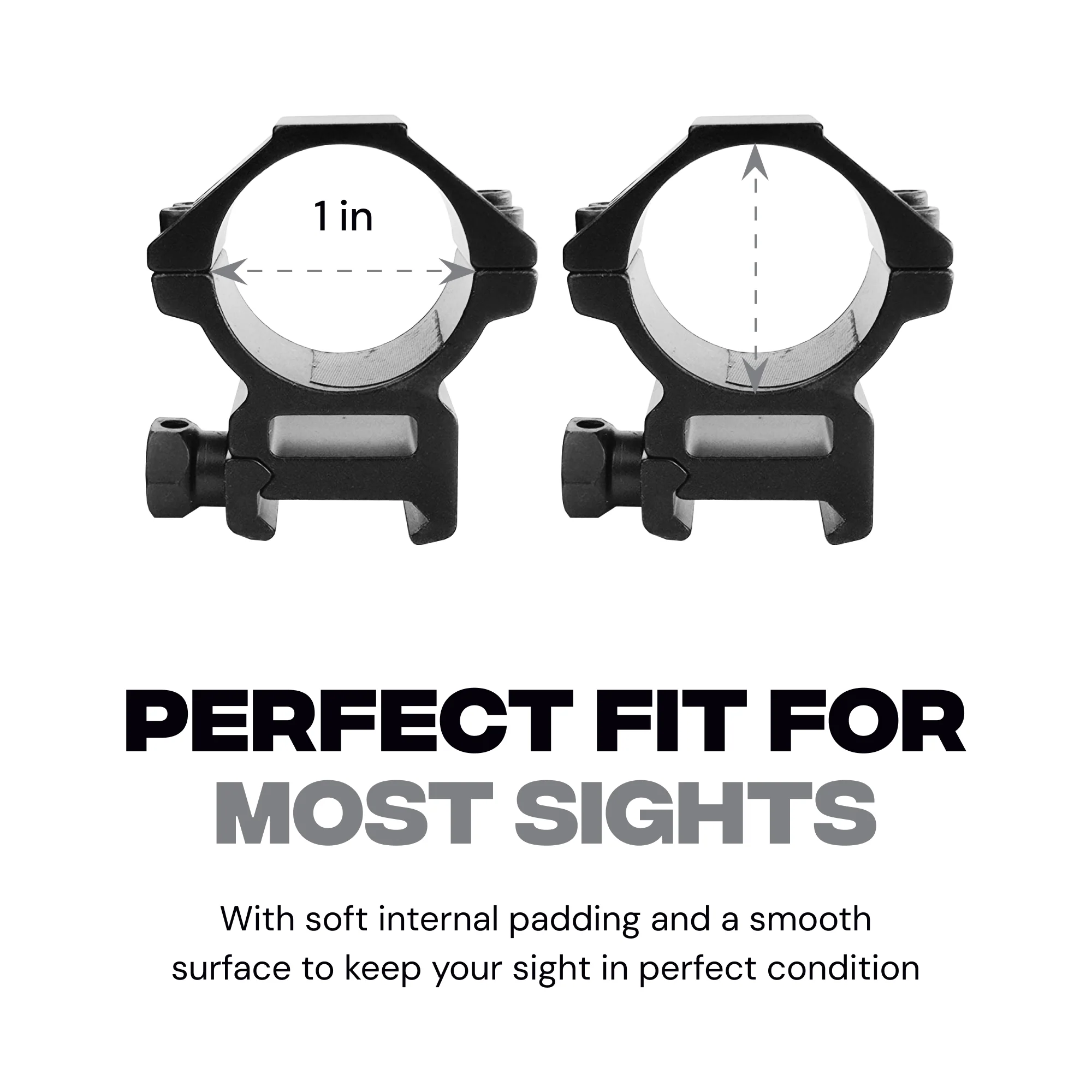 25mm Scope Rings 2-Pack Fits 20mm Picatinny Rail - Image 4