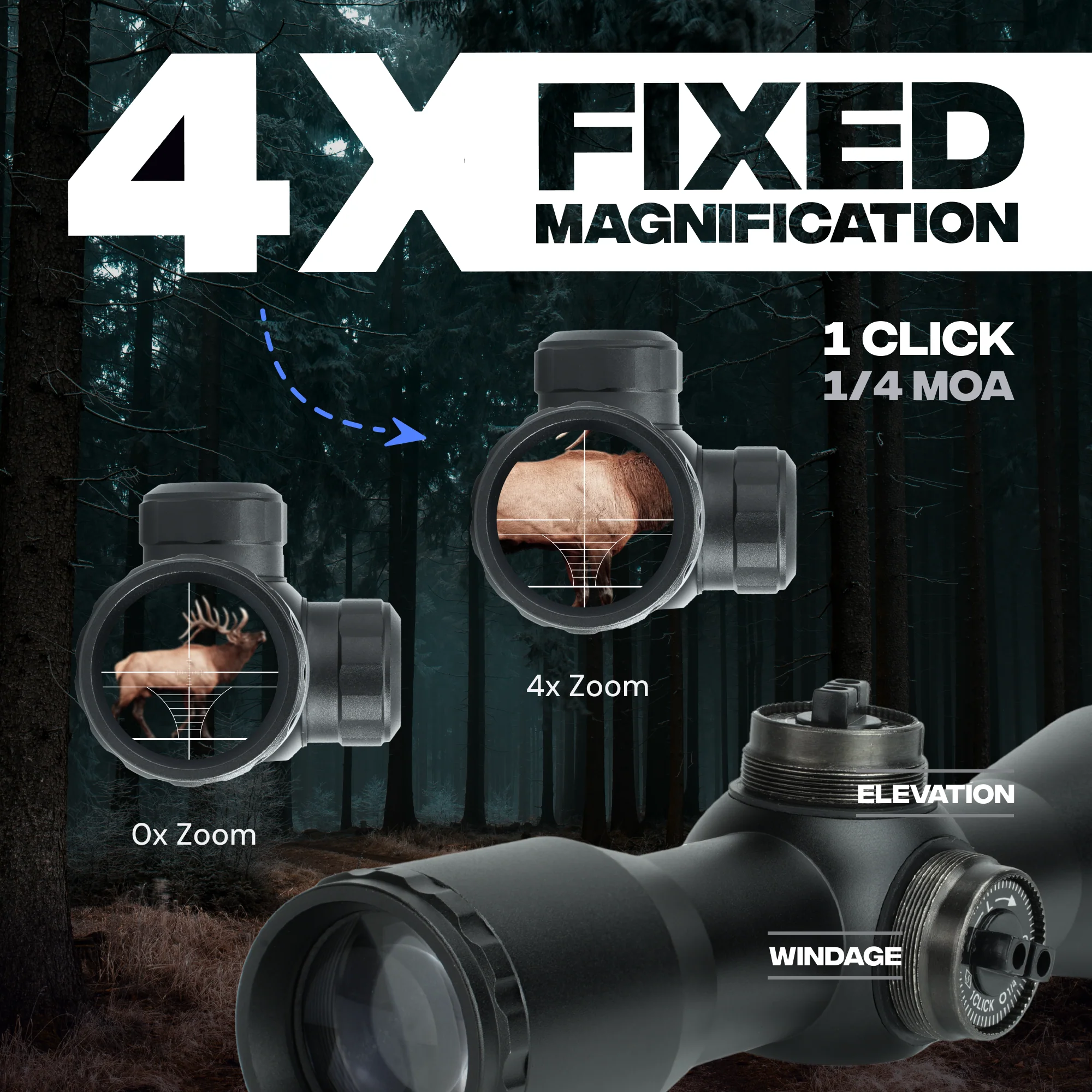 4x32 Viper Eye Crossbow Scope with 2 Mounts Fits 20 mm Picatinny Rail - Image 6