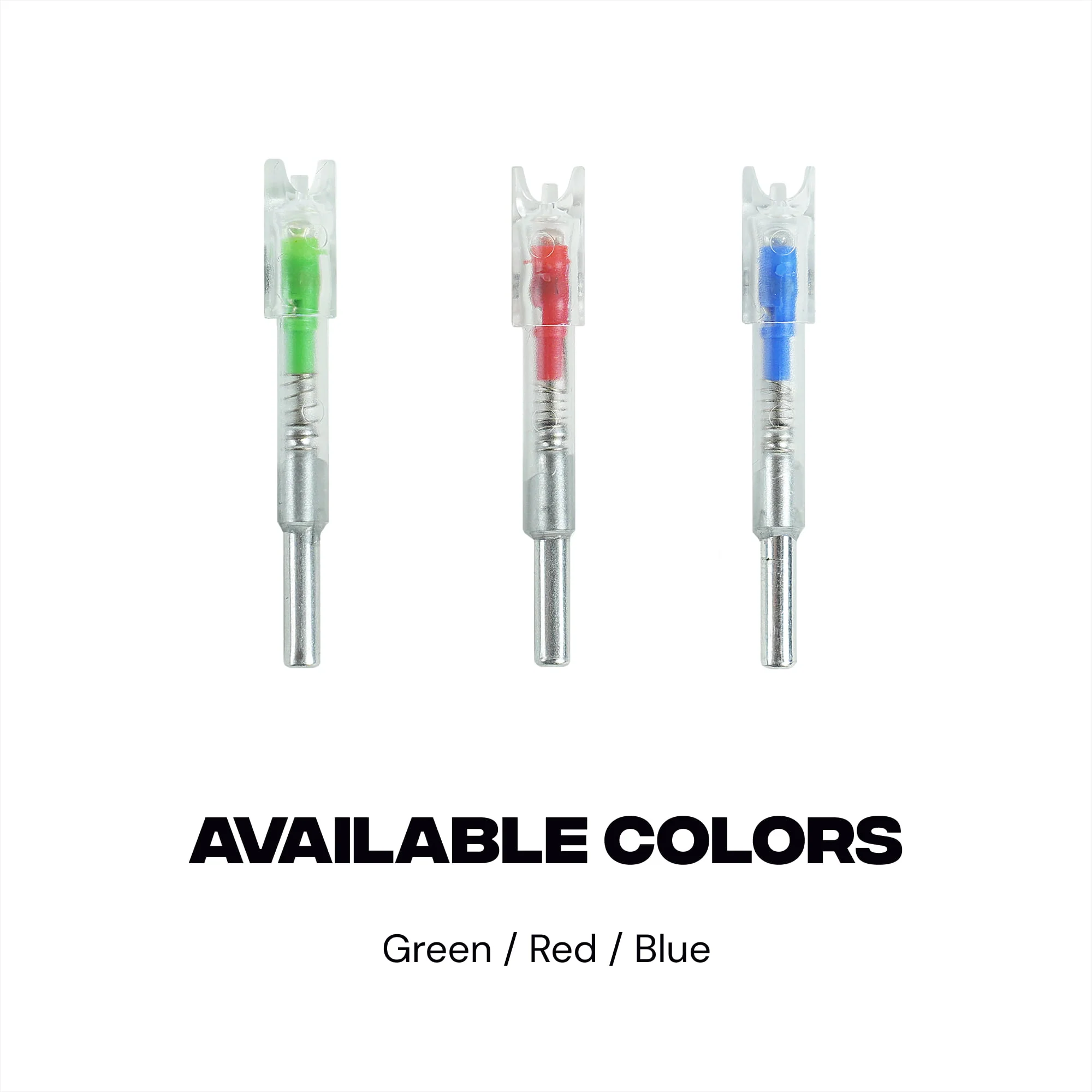 6mm Lighted Nocks - High Visibility LED, Long Battery Life - Blue / Red / Green - 3 pc - Image 4