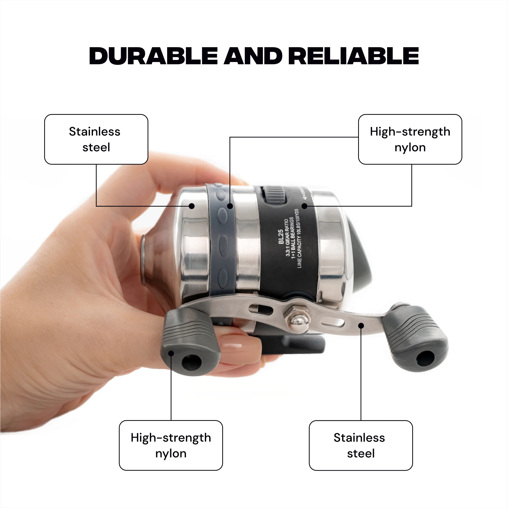 BL25 Spincast Bowfishing Reel - Slingshot Bow Fishing Stainless Steel - Image 7
