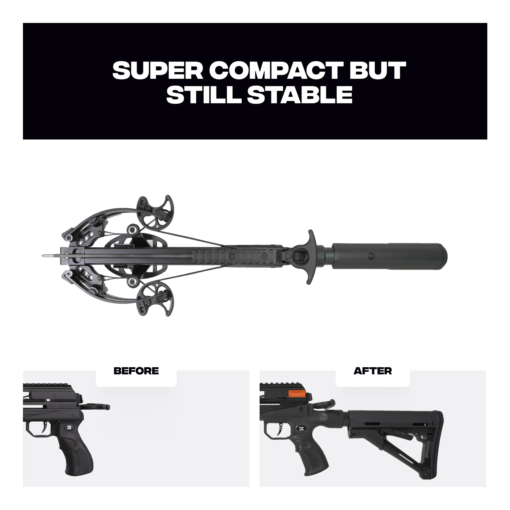 BAT Compound Mini Crossbow with Triangle-Stock - 300fps &130lbs - Refurbished - Image 4