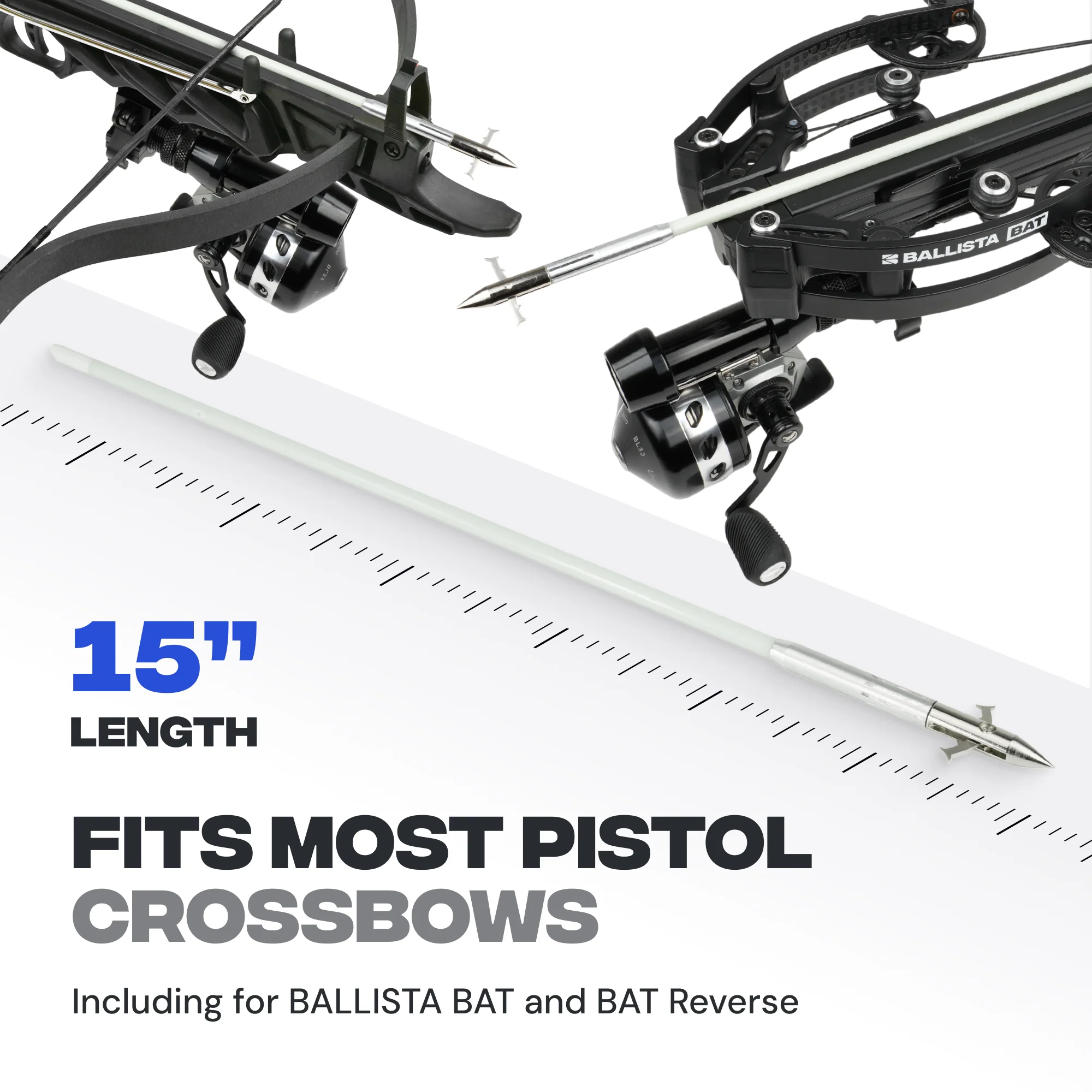 Bowfishing Arrows for Pistol Crossbow BALLISTA BAT (Pack of 3) - Image 3