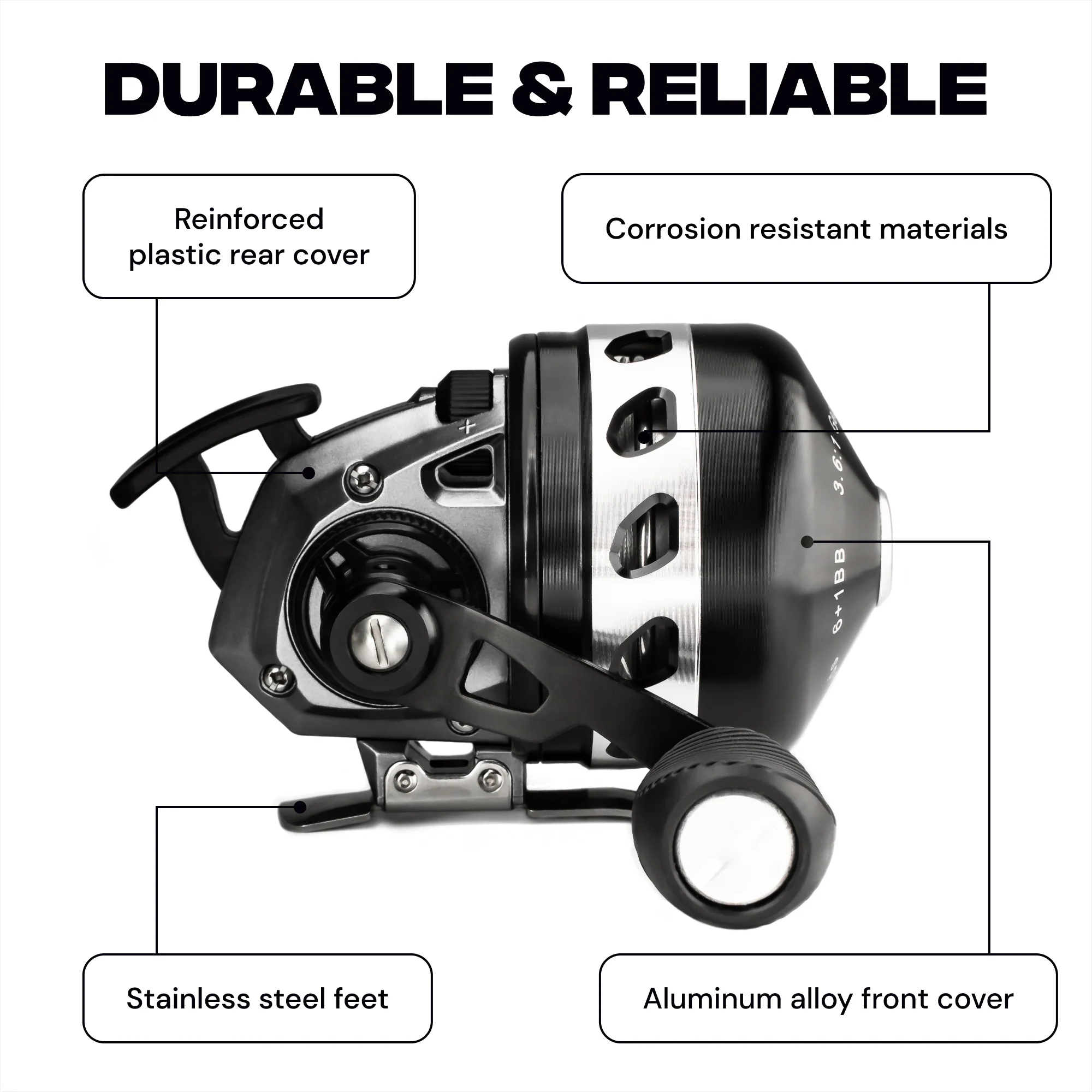 BL33 Spincast Reel for Casting Rod, Bowfishing, Slingshot Fishing - Image 7