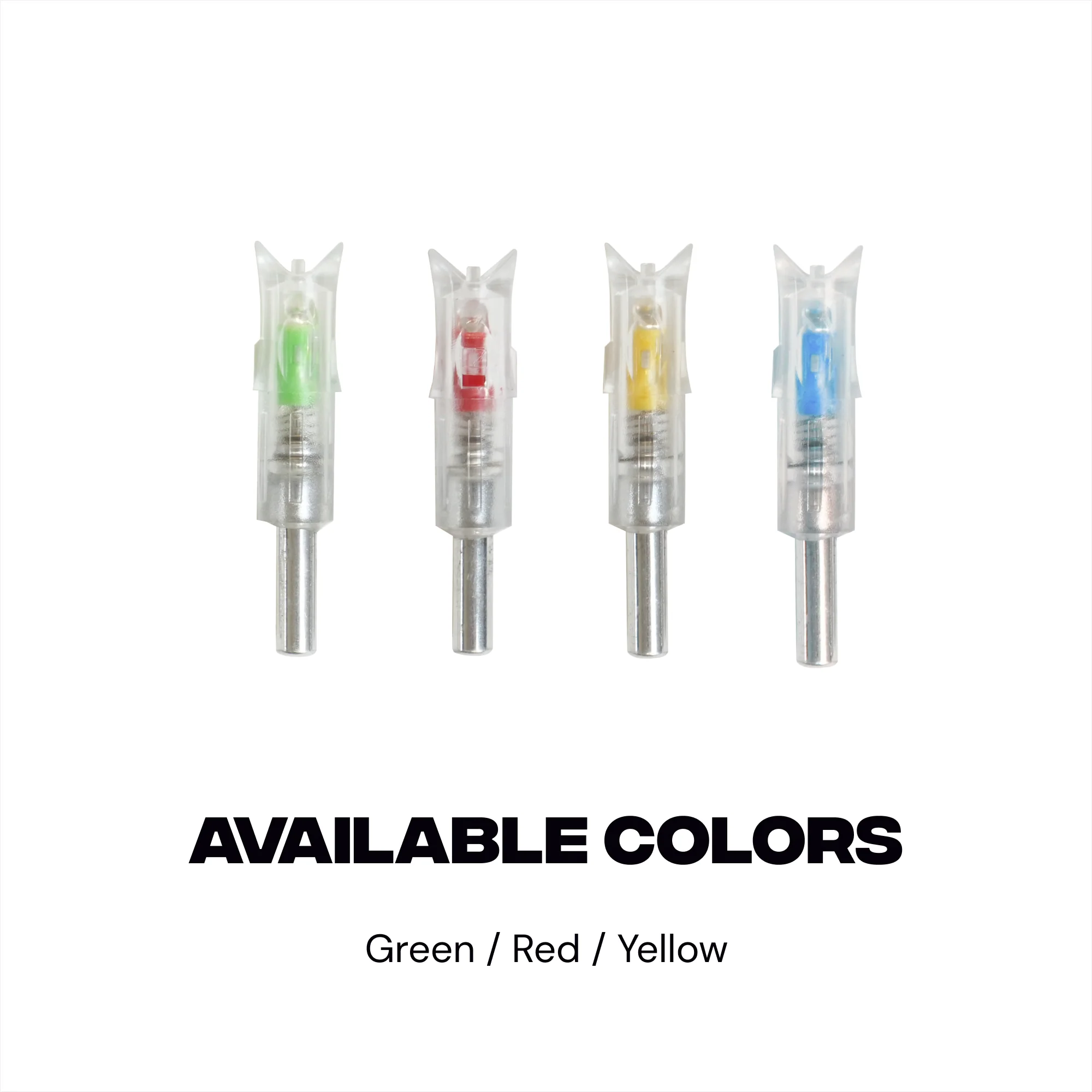 High Visibility 8.8 mm LED Lighted Nocks - Green / Red / Yellow / Blue - 3 pc - Image 5