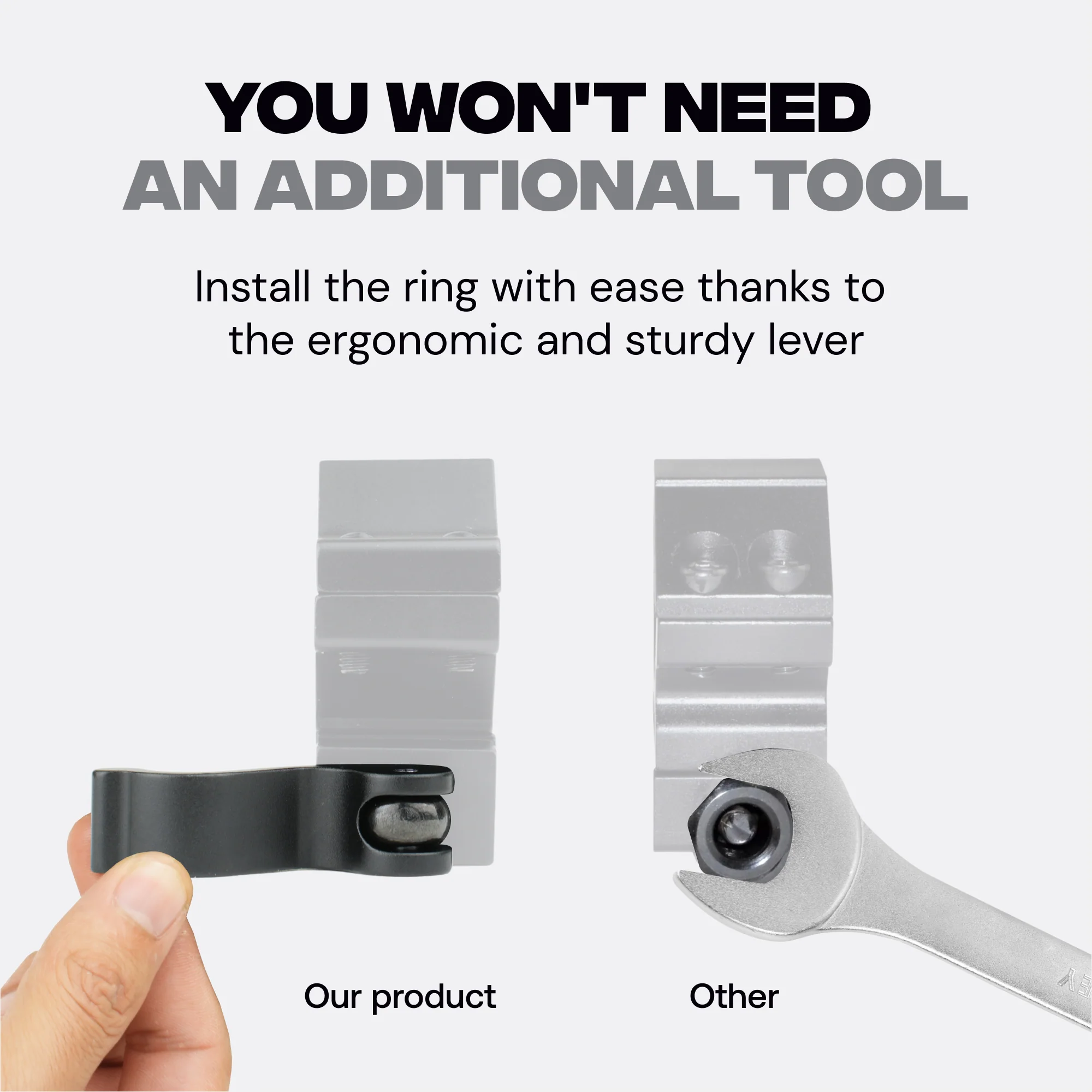 Mighty Tactical Quick Release Scope Ring Mount 25.4mm/30mm for 20mm Rail - Image 4