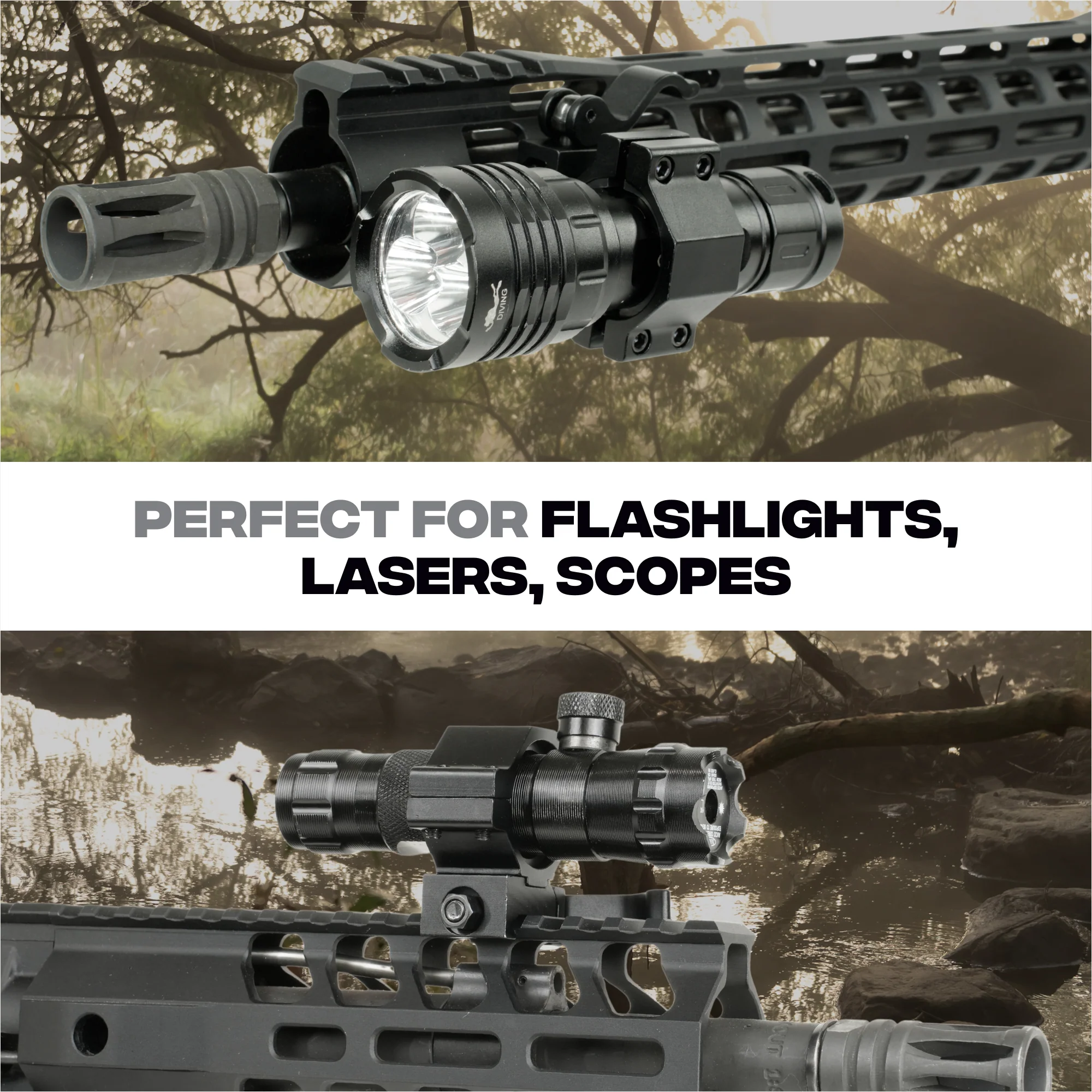 Mighty Tactical Quick Release Scope Ring Mount 25.4mm/30mm for 20mm Rail - Image 7