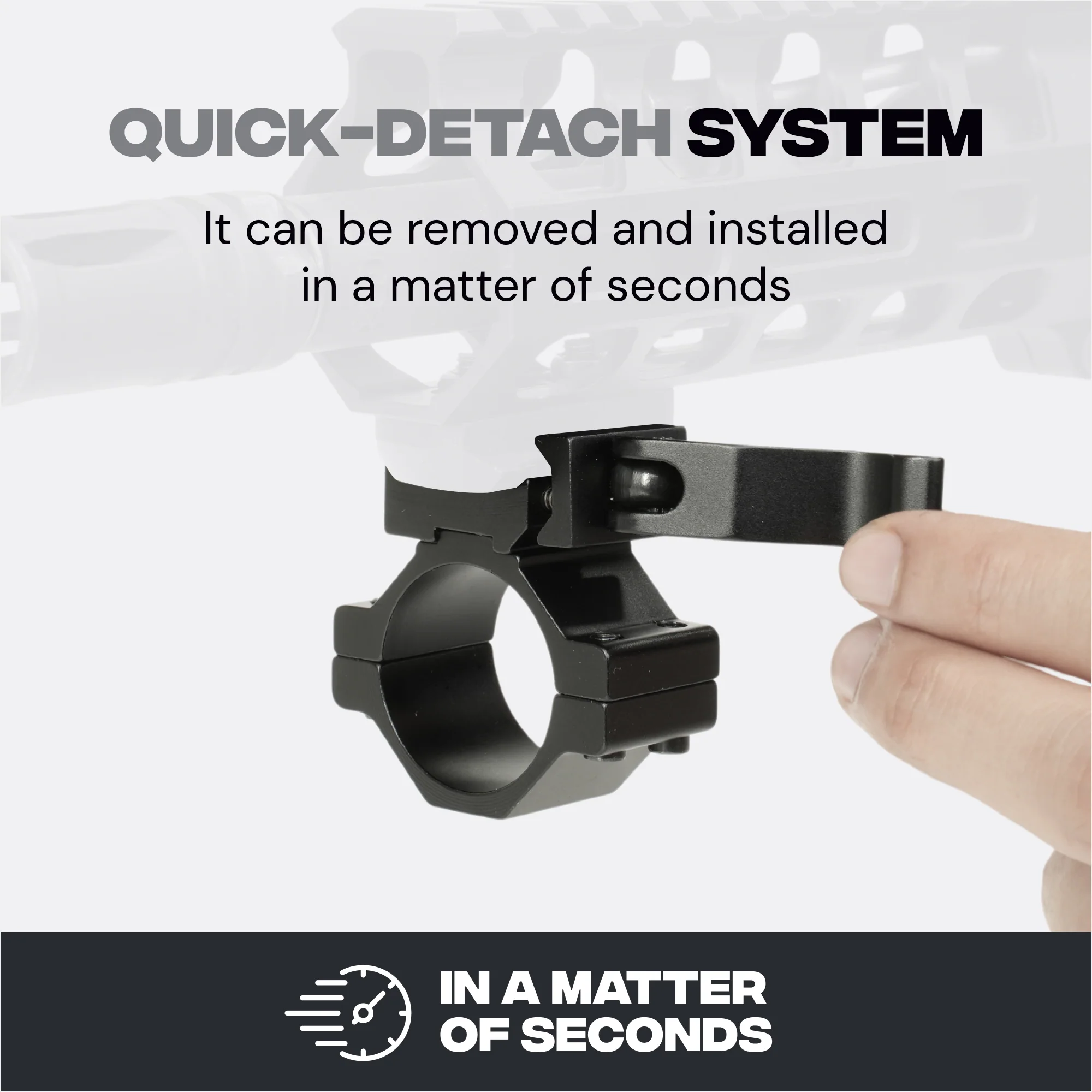 Mighty Tactical Quick Release Scope Ring Mount 25.4mm/30mm for 20mm Rail - Image 8