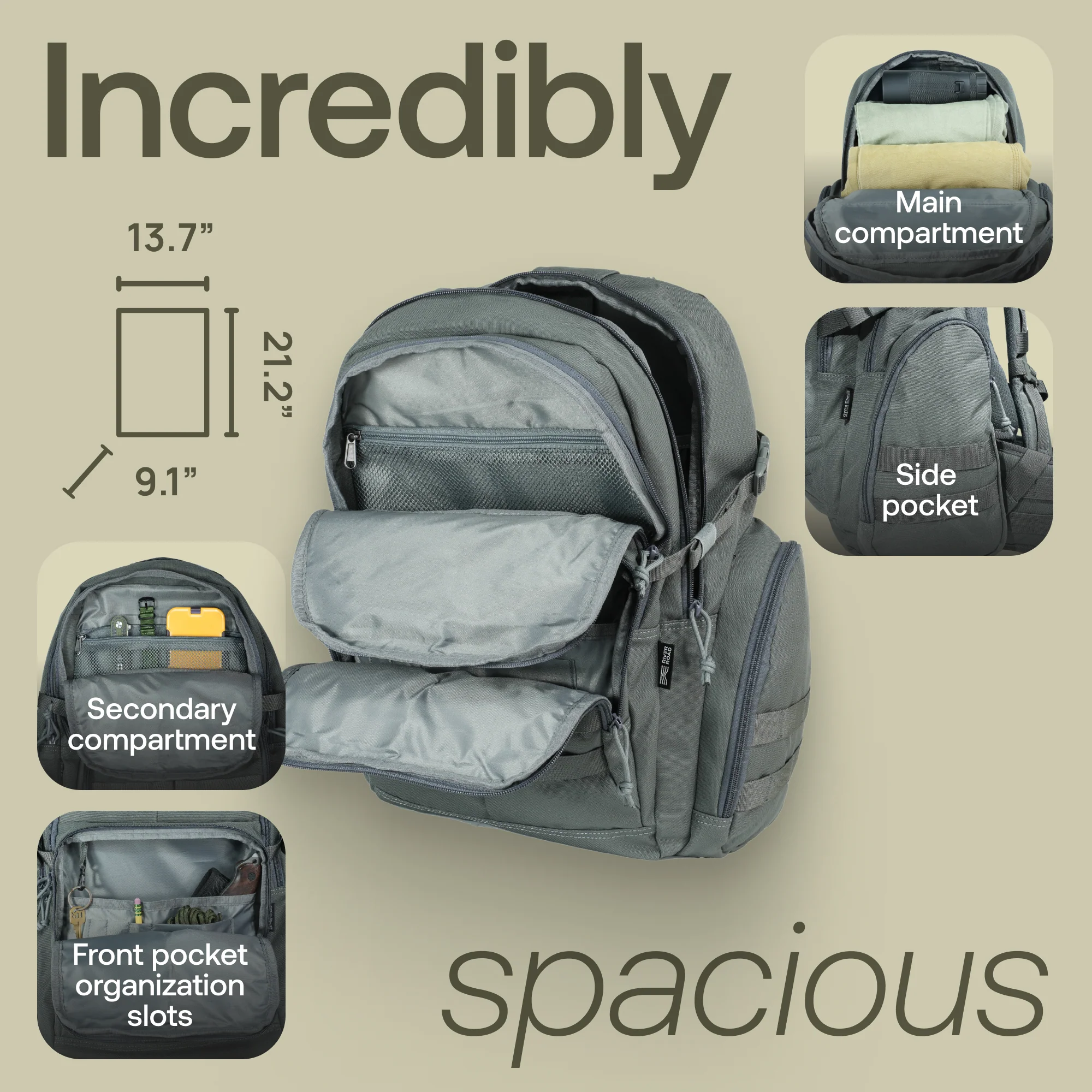 RIVER ROAD Huntex 40L Tactical Backpack for Hunting, Hiking Travel - Image 4