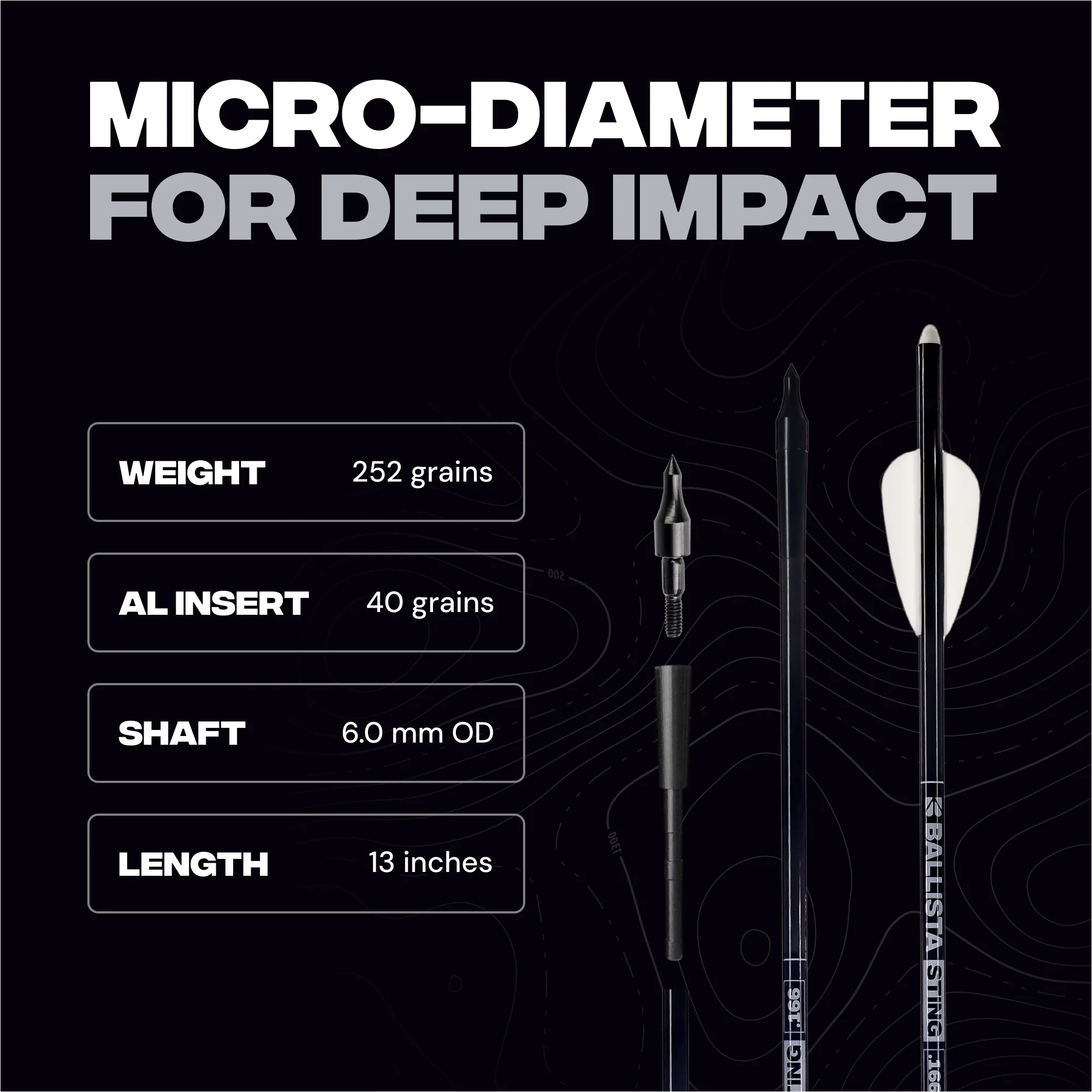 STING Carbon Hunting Bolts for Crossbows BALLISTA BAT (Pack of 6) - Image 3