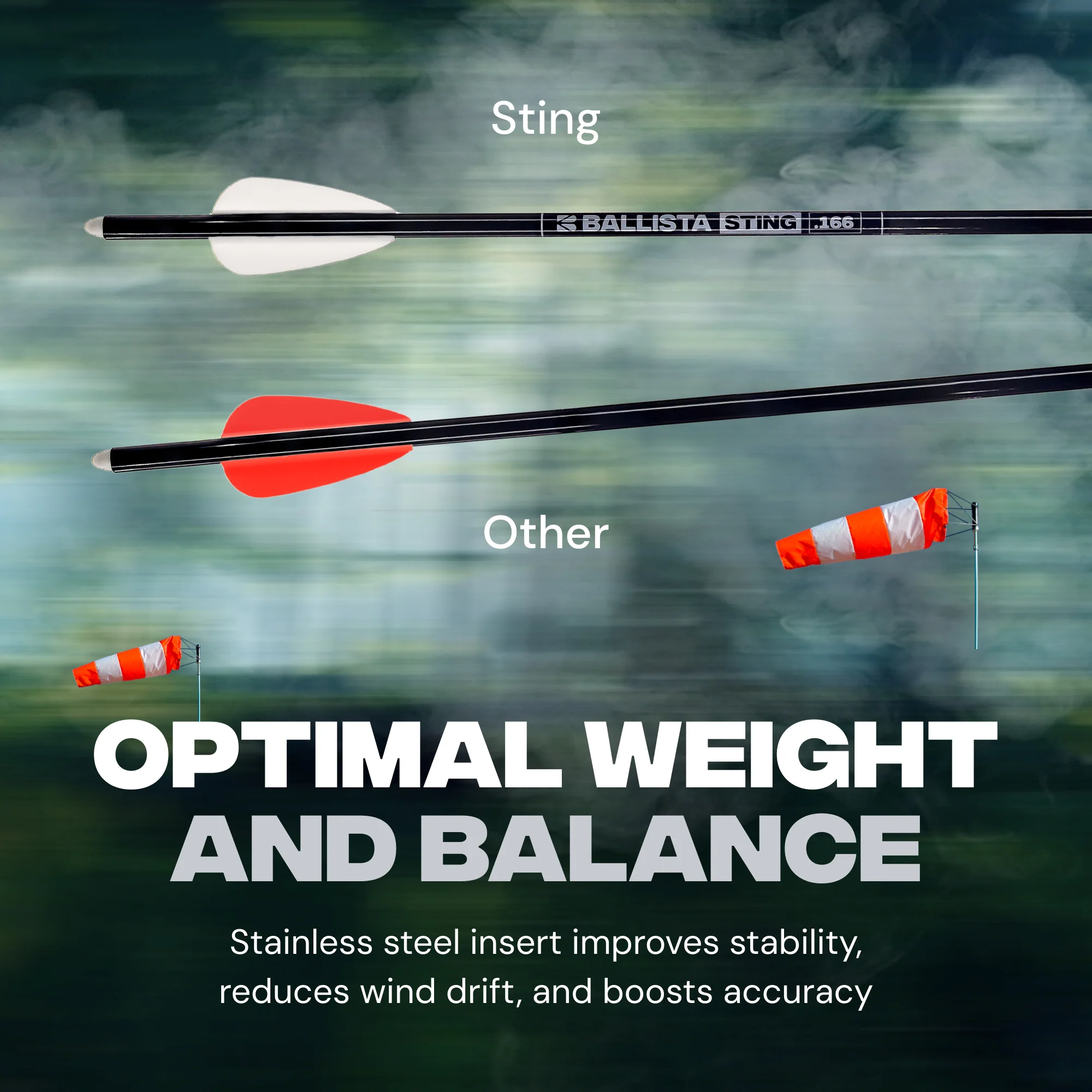 Sting Micro-Diameter Carbon Crossbow Bolts with SS Penetrator Inserts - 16" - 3-Pack - Image 6