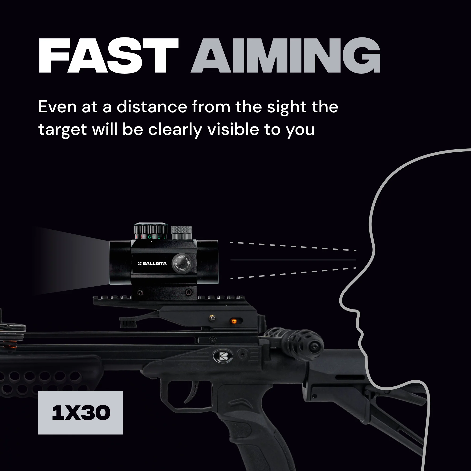 Crossbows Tactical Reflex Red Dot Sight Optic 1x30mm - 20mm/11mm Mount - Image 6