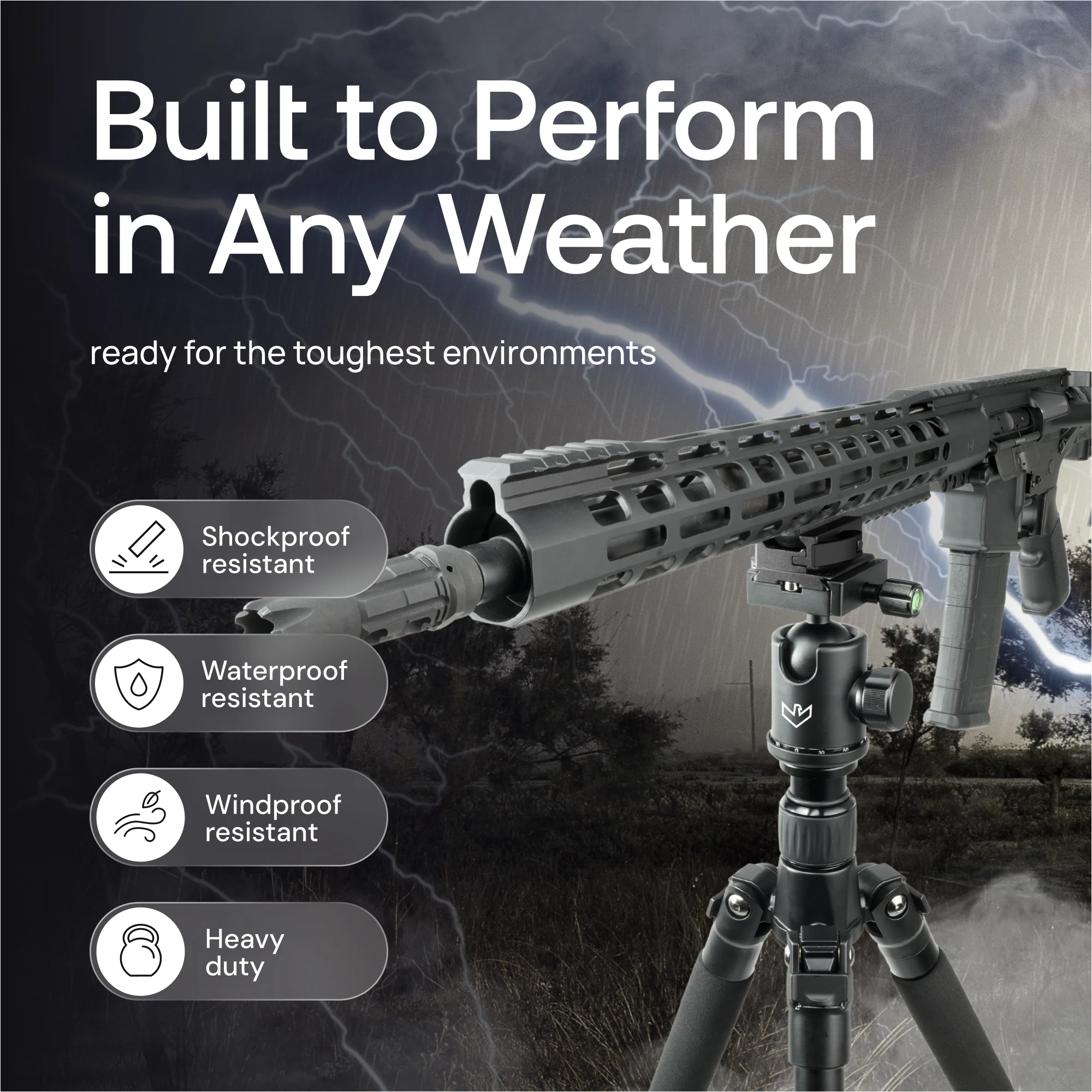 Mighty Tactical Tripod 303 with Picatinny Adapter w/ Carry Bag - Image 5